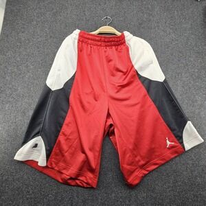 Jordan Men Activewear Shorts L Red Jumpman Durasheen Dazzle Basketball